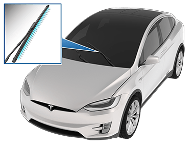 放大显示前备箱盖内侧的清洗器喷头